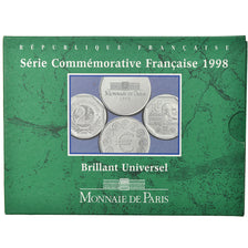 Coin, France, Série Commémorative, Set, 1998, 2 Fr Cassin + Médaille argent