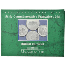 Coin, France, Série Commémorative, Set, 1998, 2 Fr Cassin + Médaille argent