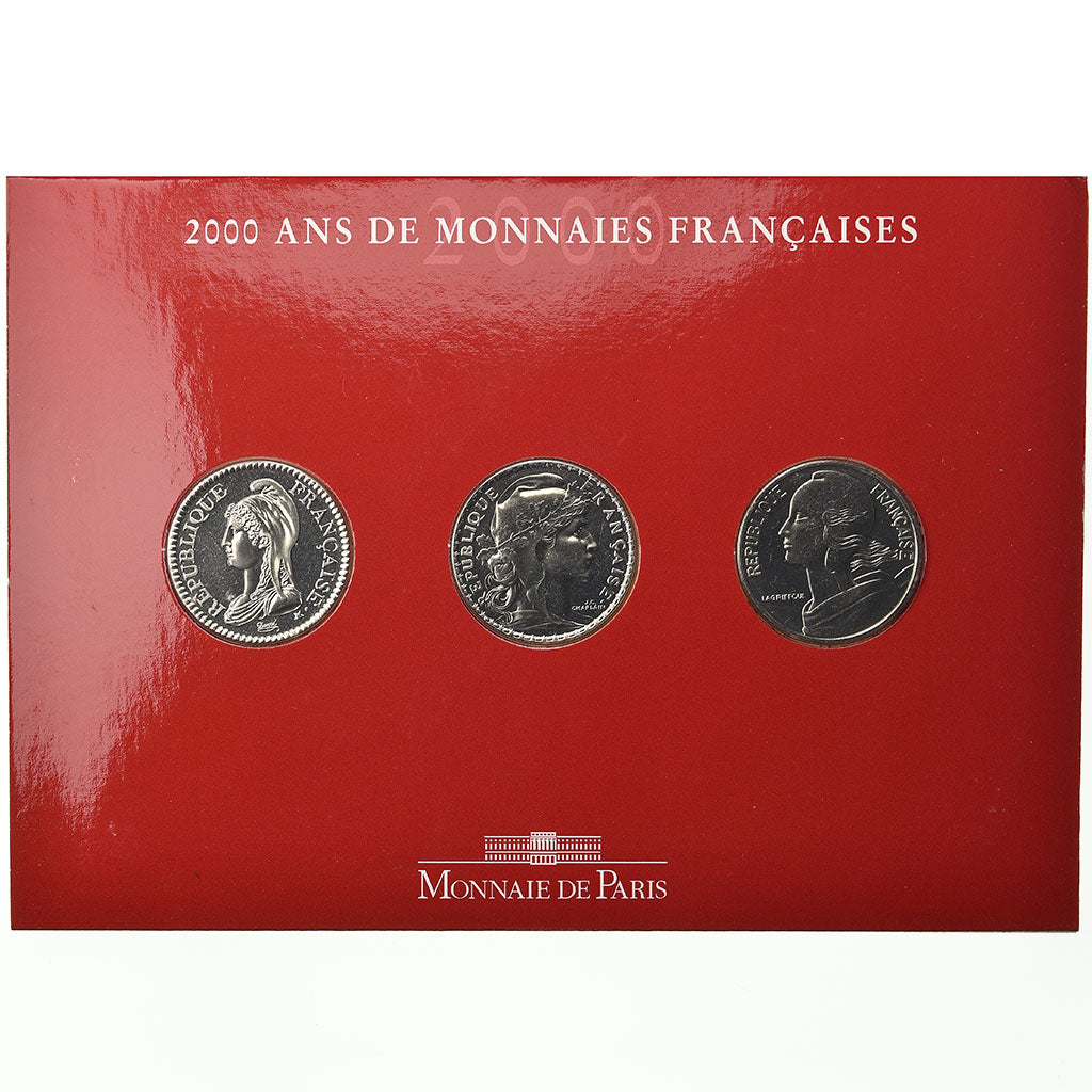 Coin, France, Set, 2000, 3 X 5 Francs n°3, MS(65-70)