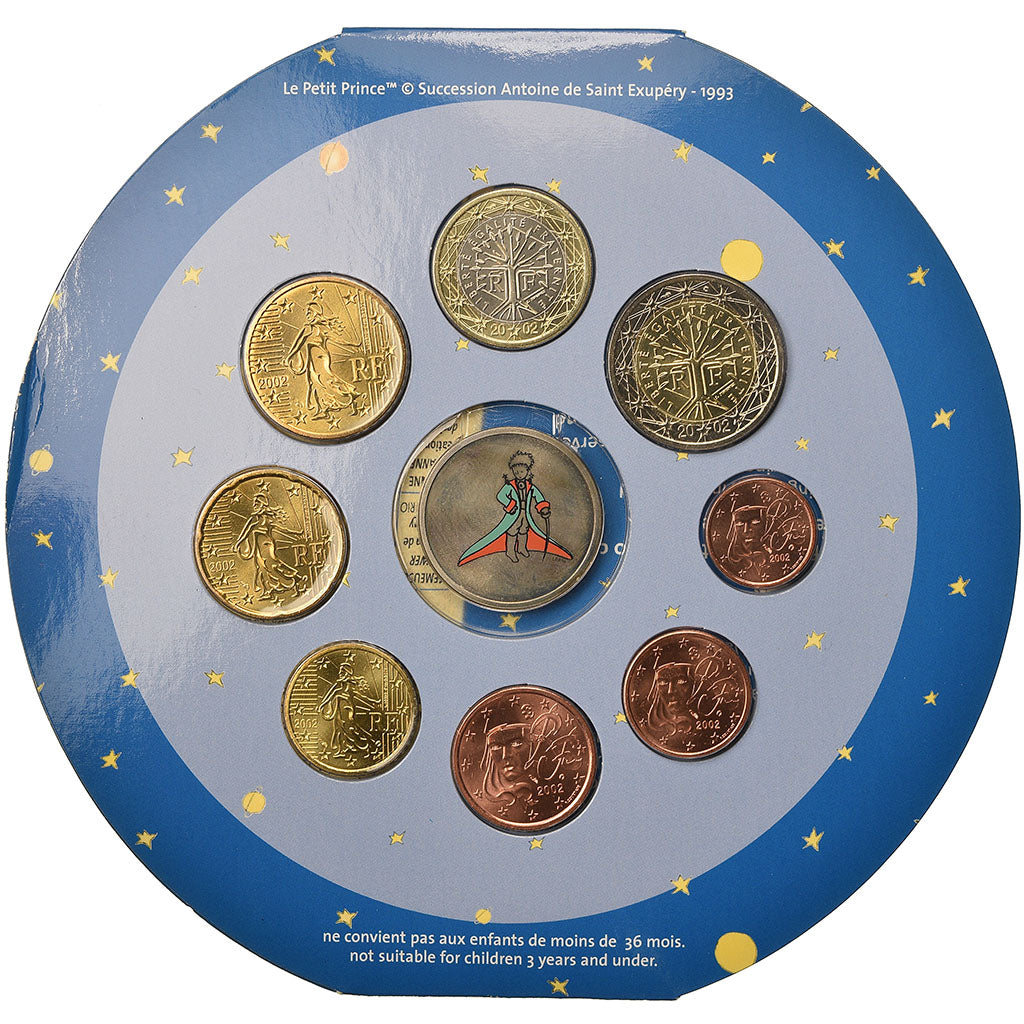 France, Set, Le Petit Prince, 2002, 1c à 2€ + jeton, MS(65-70)