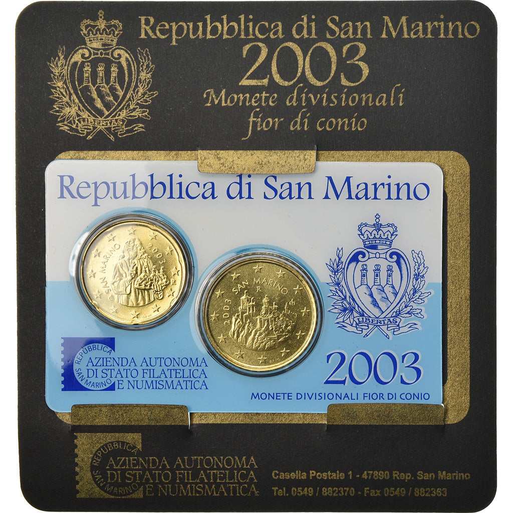 San Marino, Set, 2003, 20c + 50c, MS(65-70), N/D