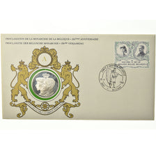 Belgium, Medal, Albert I et Elizabeth, 1980, Enveloppe philatélique
