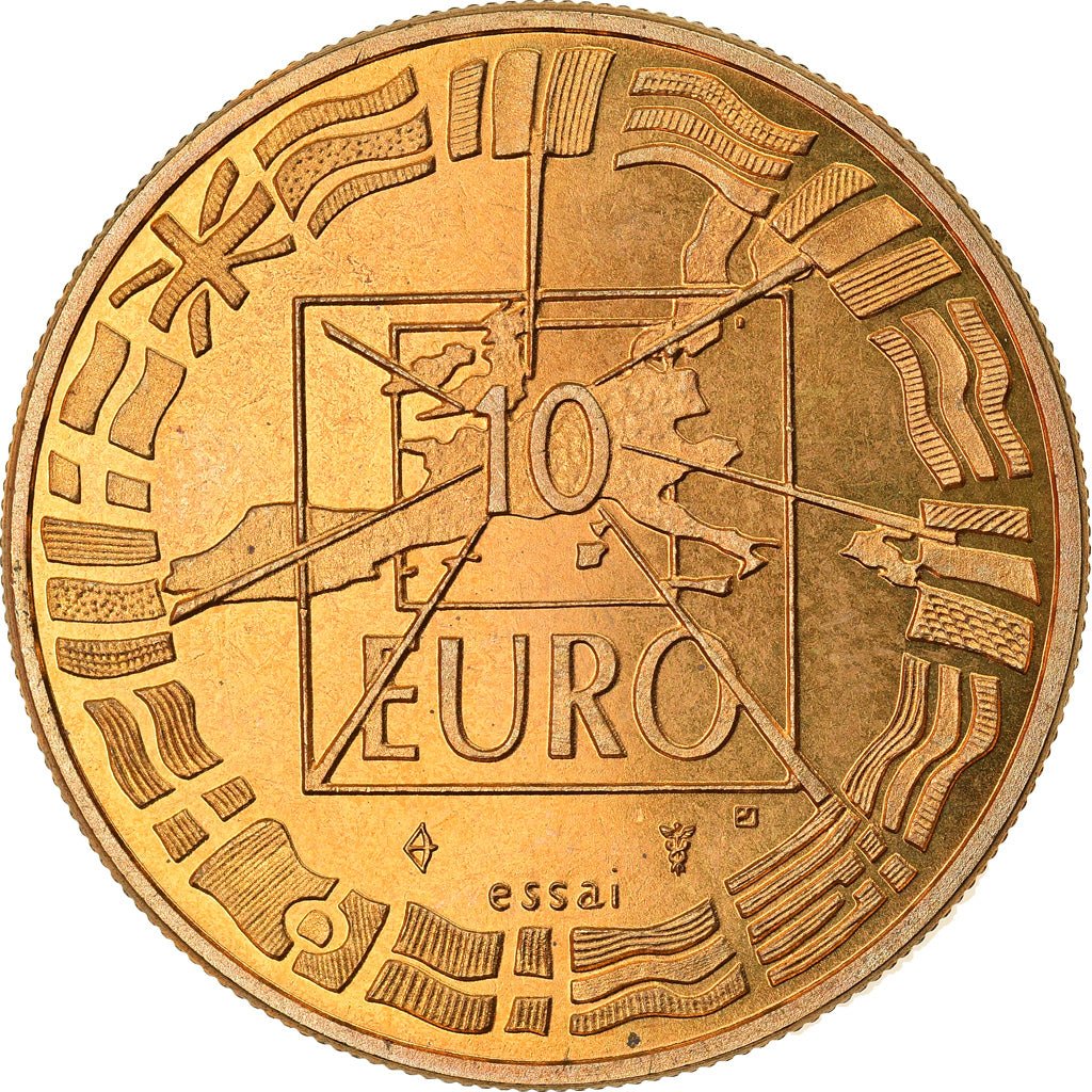 France, Medal, 10 Euro Essai, De Gaulle-Adenauer, 1998, Jimenez, MS(65-70)