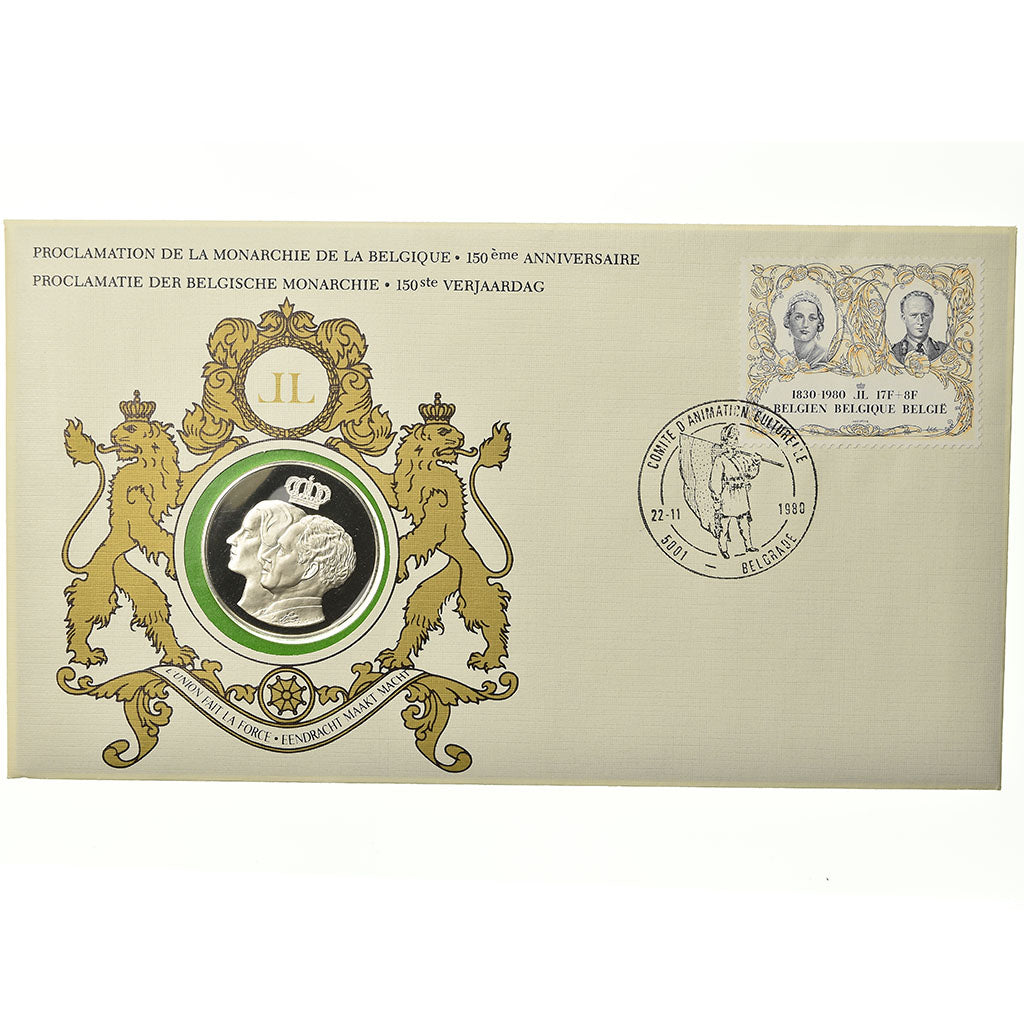 Belgium, Medal, Leopold III et Astrid, 1980, Enveloppe philatélique