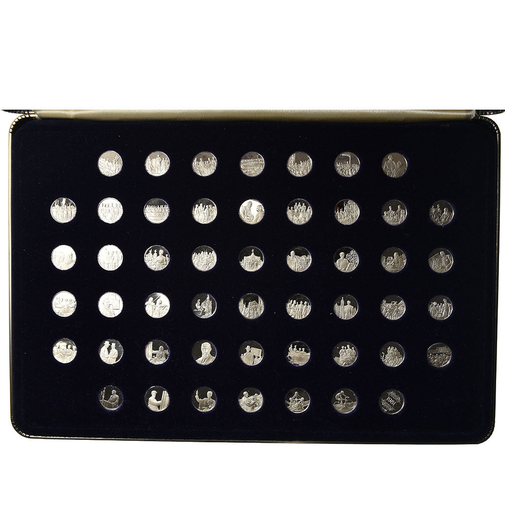 Belgique, Médaille, 150 Ans d'Indépendance, Coffret de 50 médailles, SPL