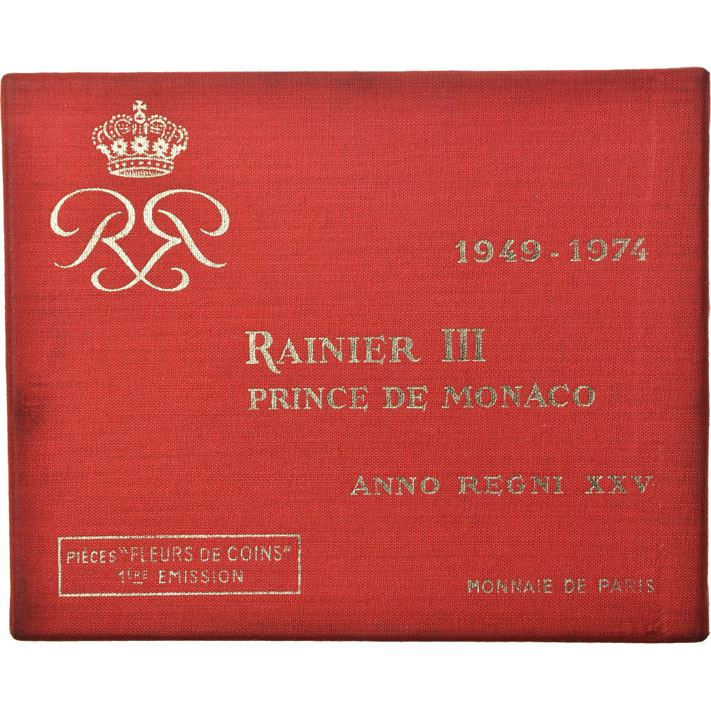 Moeda, Mónaco, Rainier III, Set, 1974, 10 c à 50 Fr, MS(65-70), N/D