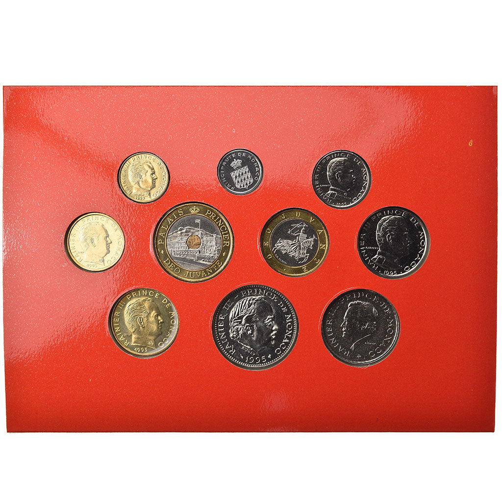 Moneta, Monaco, Rainier III, Set, 1995, 1c à 20 Fr, MS(65-70), ND