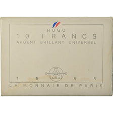 Moeda, França, Victor Hugo, 10 Francs, 1985, Set, MS(65-70), Prata, KM:956a