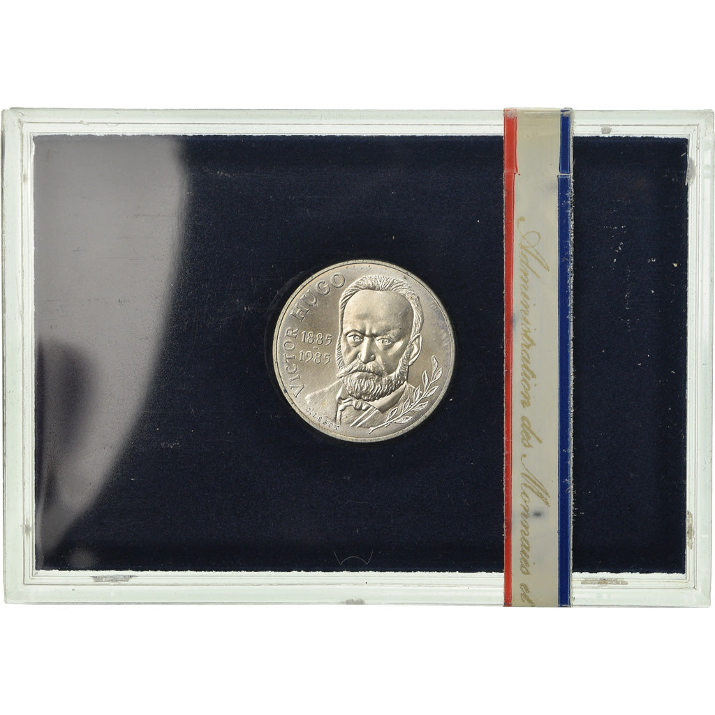 Moeda, França, Victor Hugo, 10 Francs, 1985, Set, MS(65-70), Prata, KM:956a