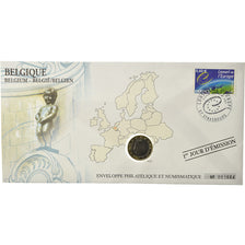 Belgium, 1 Euro, 1999, Enveloppe philatélique numismatique, MS(63), Bi-Metallic