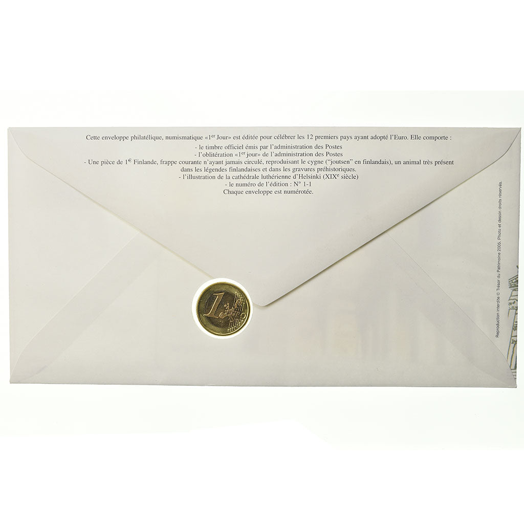 Finlandia, 1 Euro, 2005, Enveloppe philatélique numismatique, SC, Bimetálico