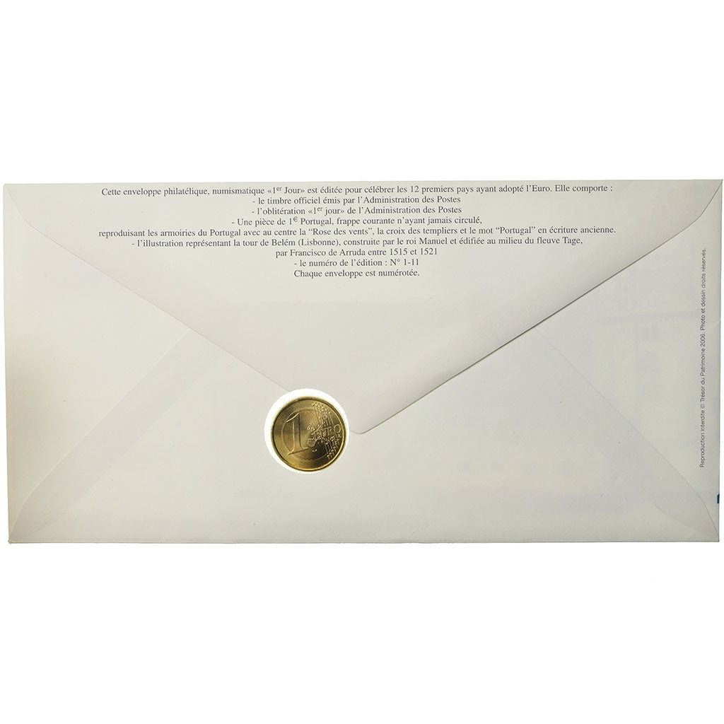 Portugal, 1 Euro, 2005, Enveloppe philatélique numismatique, MS(63)
