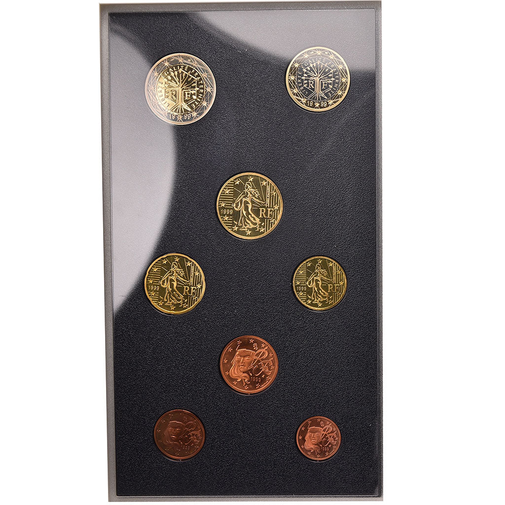 France, Proof Set Euro, 1999, 1c à 2€, MS(65-70)