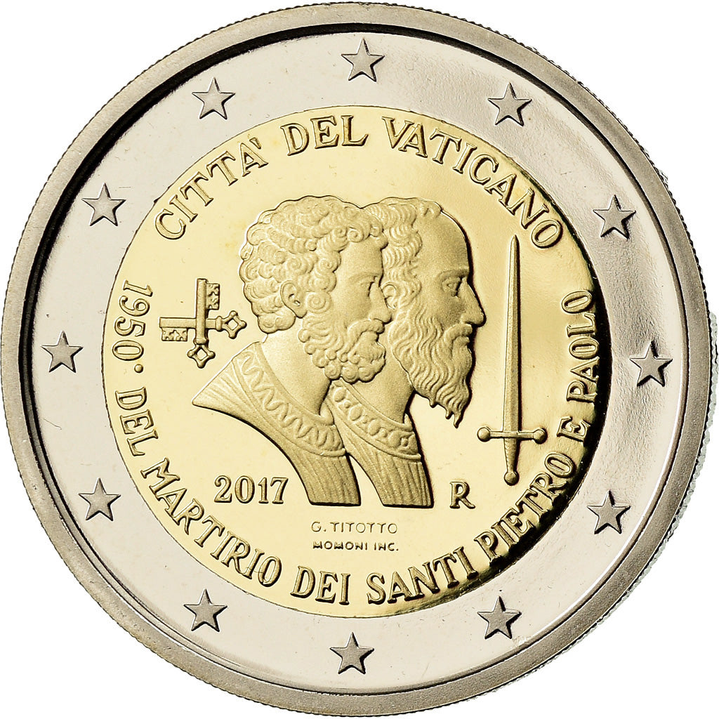 Vatican, 2 Euro, Martyre de Saint Pierre et Saint Paul, 2017, BE, MS(65-70)