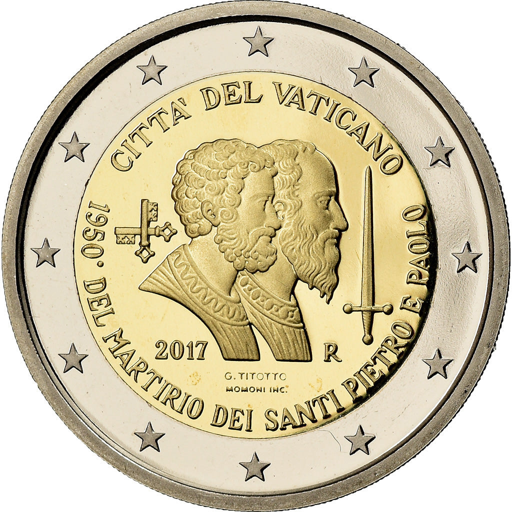 Vatican, 2 Euro, Martyre de Saint Pierre et Saint Paul, 2017, BE, FDC