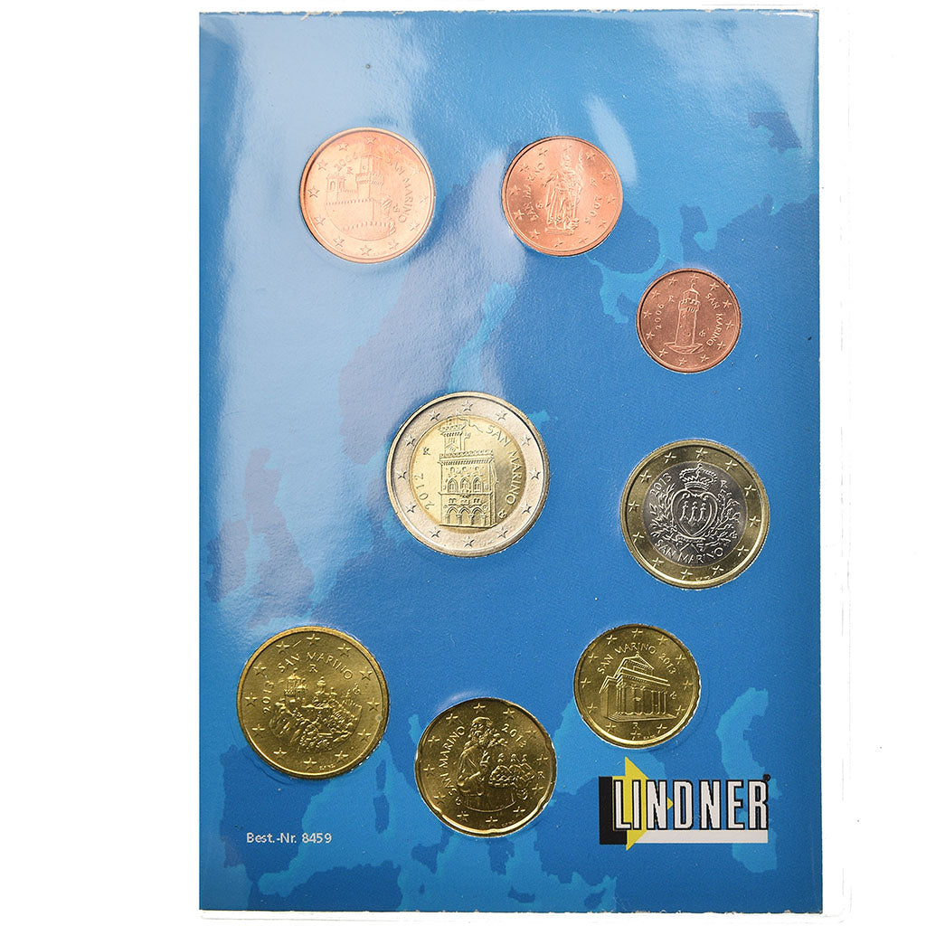 San Marino, Set, Mixed Dates, 1c à 2€, MS(65-70), Bimetaliczny