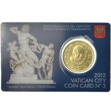 VATICAN CITY, 50 Euro Cent, 2012, Coin card, MS(65-70), Brass