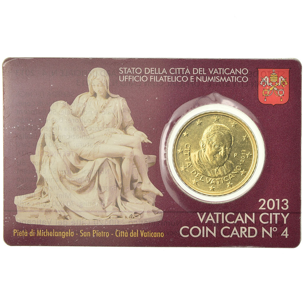 VATICAN CITY, 50 Euro Cent, 2013, Coin card, MS(65-70), Brass