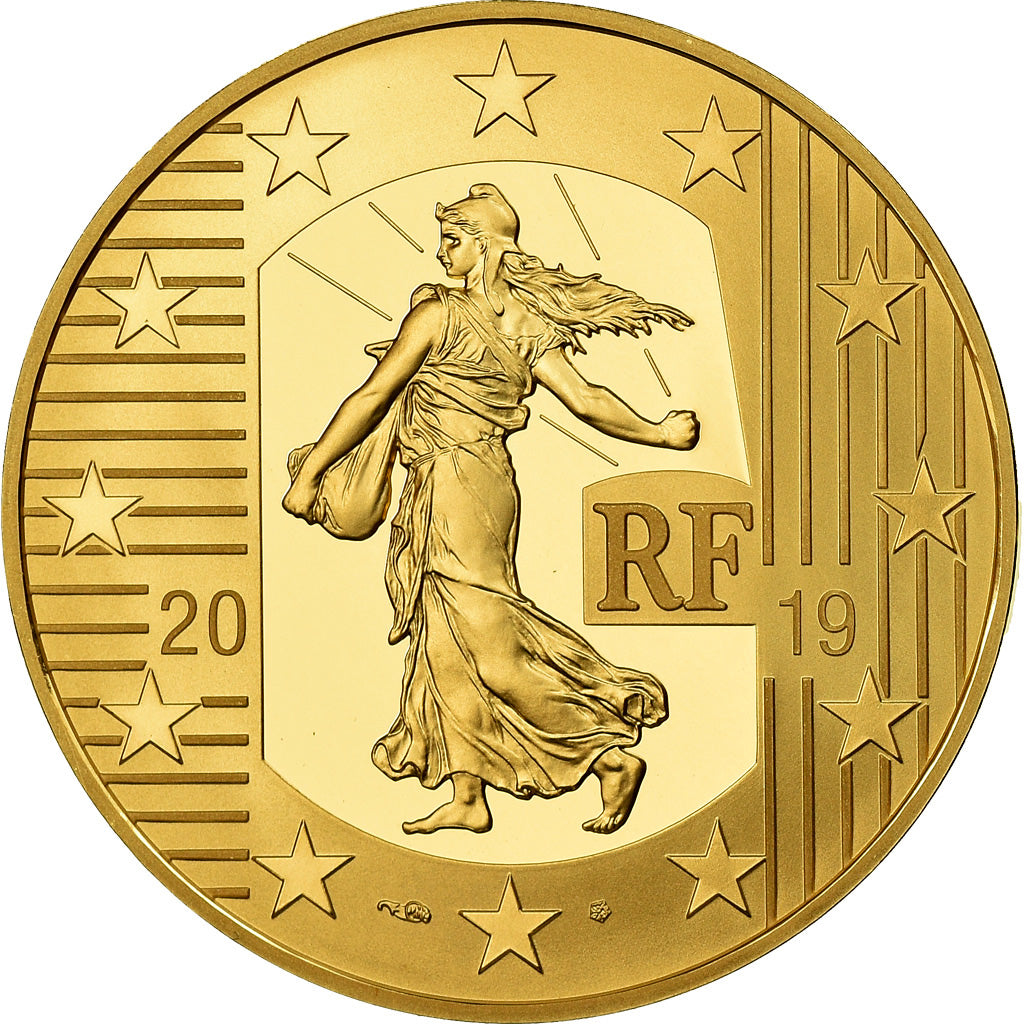 France, 100 Euro, Semeuse - Le Franc Germinal, 2019, FDC, Or