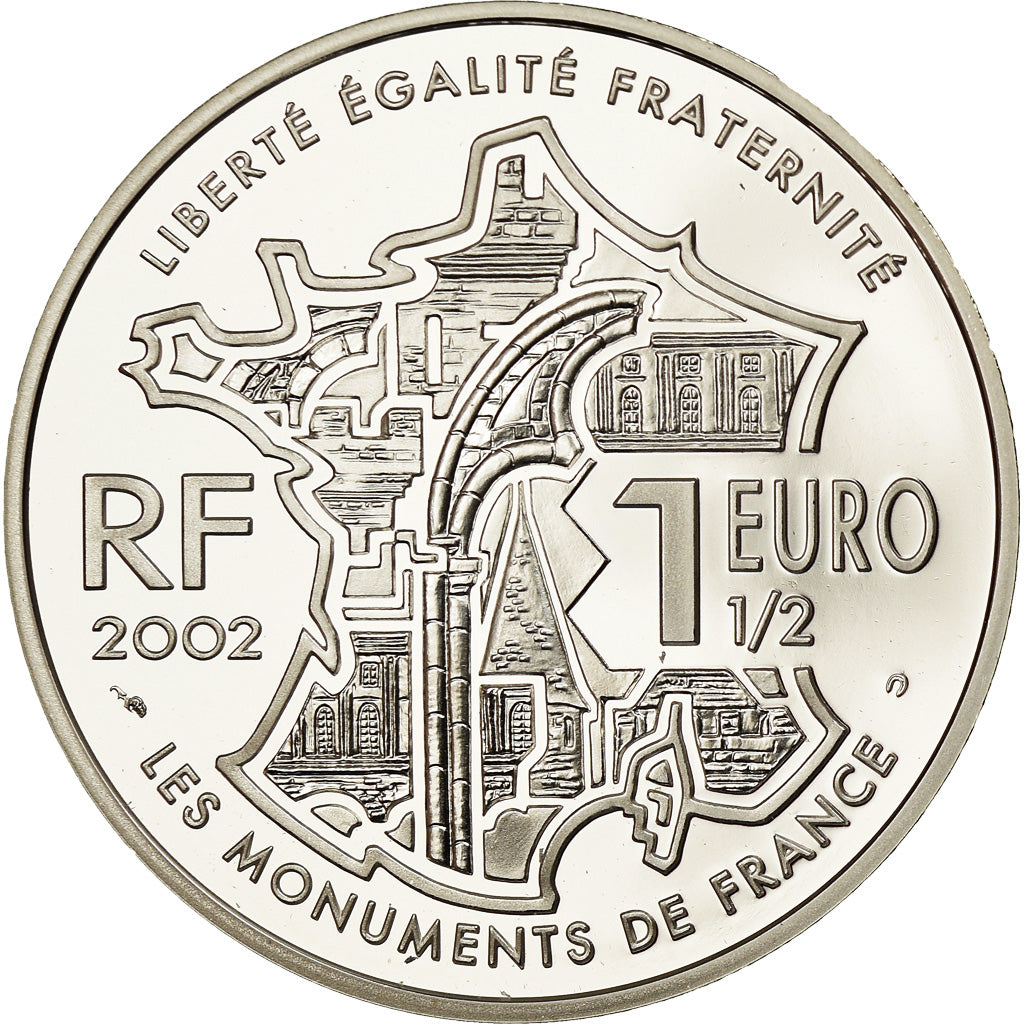 França, Monnaie de Paris, 1,5 Euro, Montmartre, 2002, MS(65-70), Prata