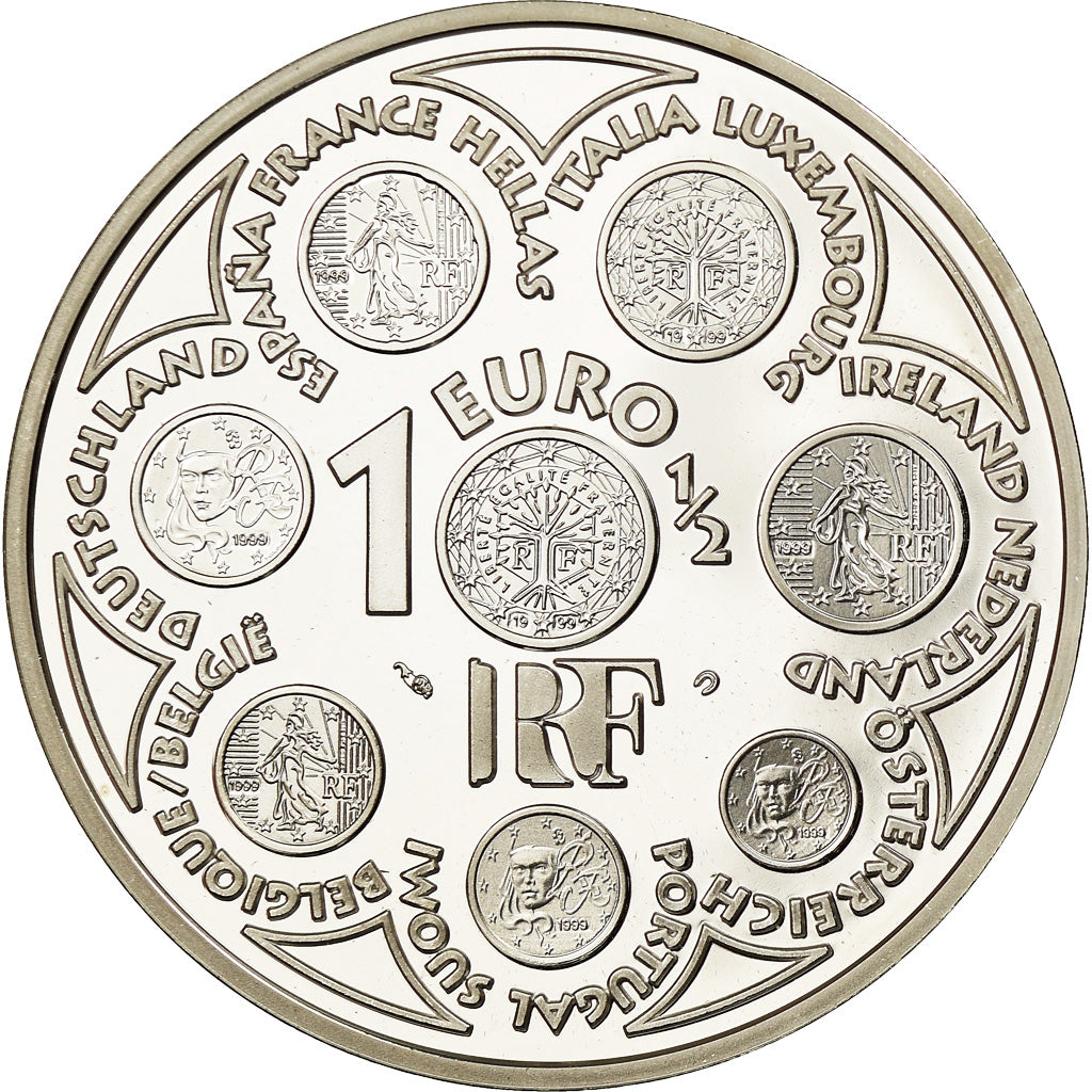 França, Monnaie de Paris, 1,5 Euro, Europa, 2002, MS(65-70), Prata