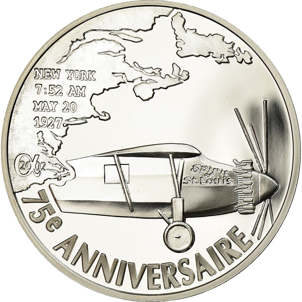 France, Monnaie de Paris, 1,5 Euro, Vol au dessus de l'Atlantique, 2002