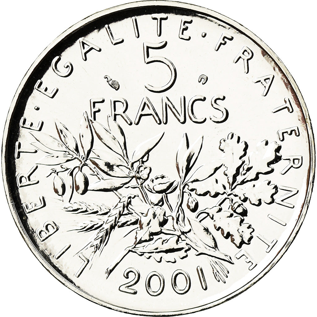 Coin, France, Semeuse, 5 Francs, 2001, Paris, BU, MS(65-70), Silver, KM:1309