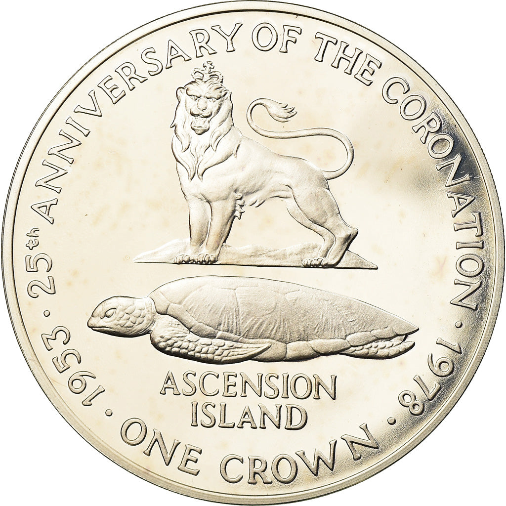 Coin, Ascension Island, 25 Pence, Crown, 1978, Pobjoy Mint, MS(63), Silver