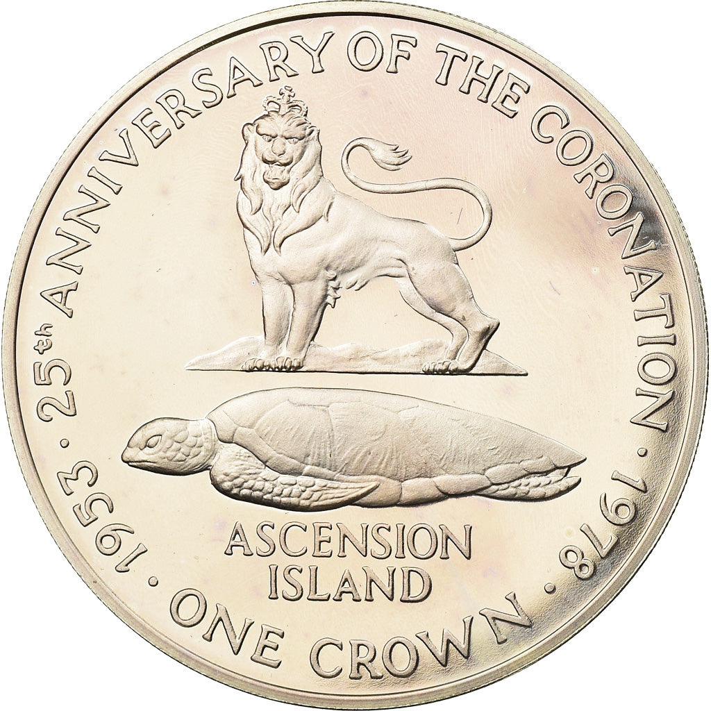 Coin, Ascension Island, 25 Pence, Crown, 1978, Pobjoy Mint, MS(63), Silver