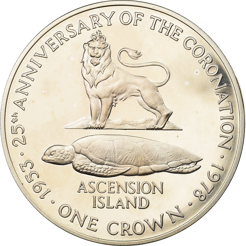 Coin, Ascension Island, 25 Pence, Crown, 1978, Pobjoy Mint, AU(55-58), Silver