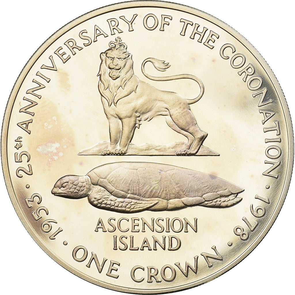 Moneta, Isola di Ascensione, 25 Pence, Crown, 1978, Pobjoy Mint, SPL-, Argento