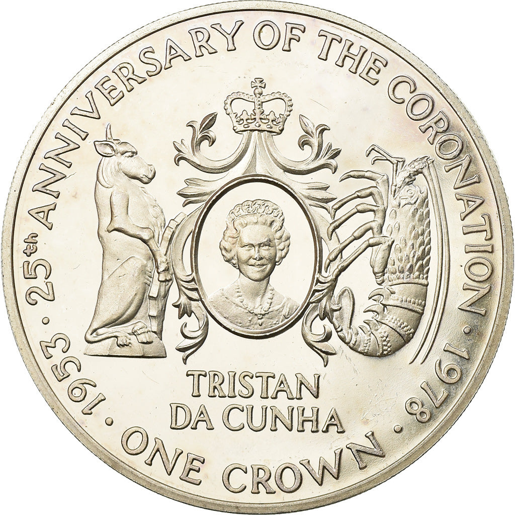 Coin, Tristan Da Cunha, Elizabeth II, Crown, 1978, Pobjoy Mint, Proof