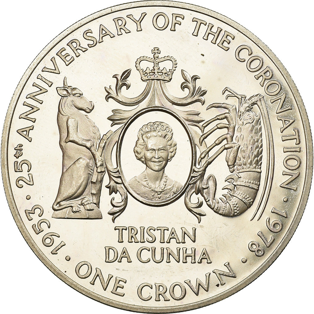 Coin, Tristan Da Cunha, Elizabeth II, Crown, 1978, Pobjoy Mint, Proof