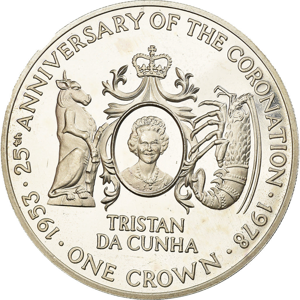 Coin, Tristan Da Cunha, Elizabeth II, Crown, 1978, Pobjoy Mint, Proof