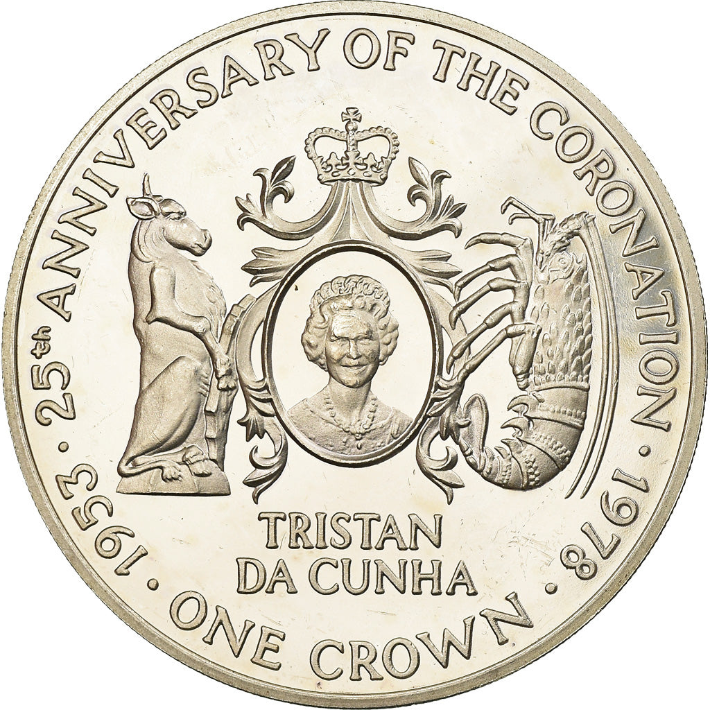 Coin, Tristan Da Cunha, Elizabeth II, Crown, 1978, Pobjoy Mint, Proof
