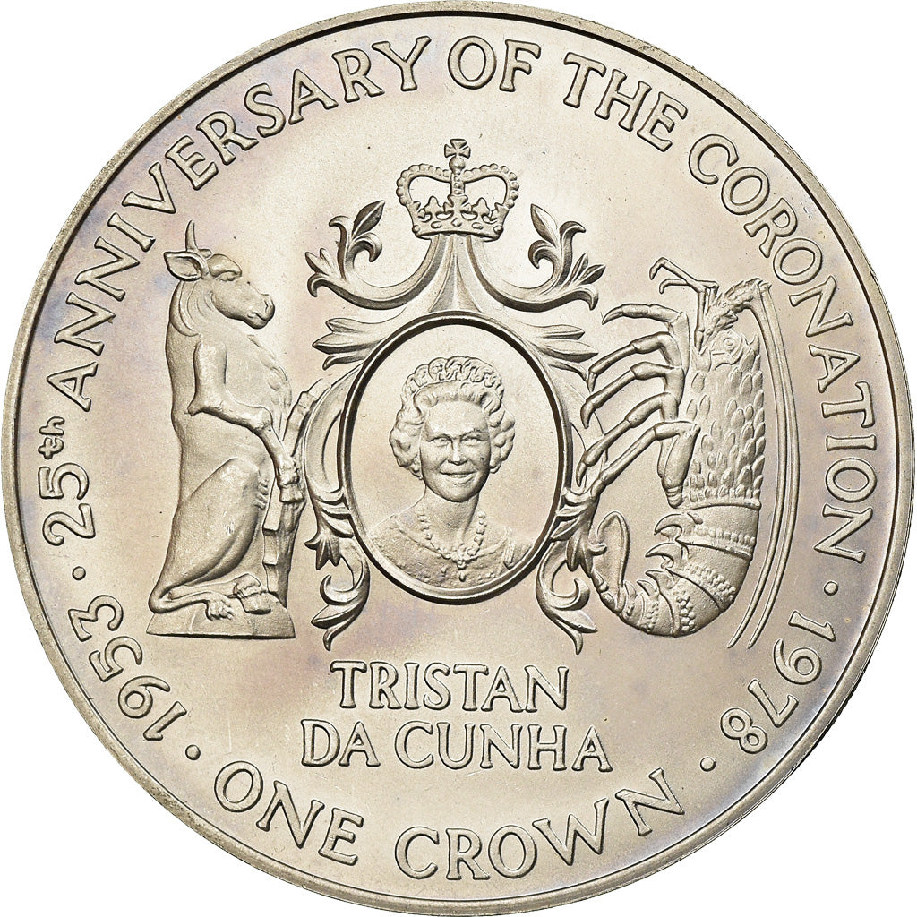 Coin, Tristan Da Cunha, Elizabeth II, Crown, 1978, Pobjoy Mint, MS(63), Silver