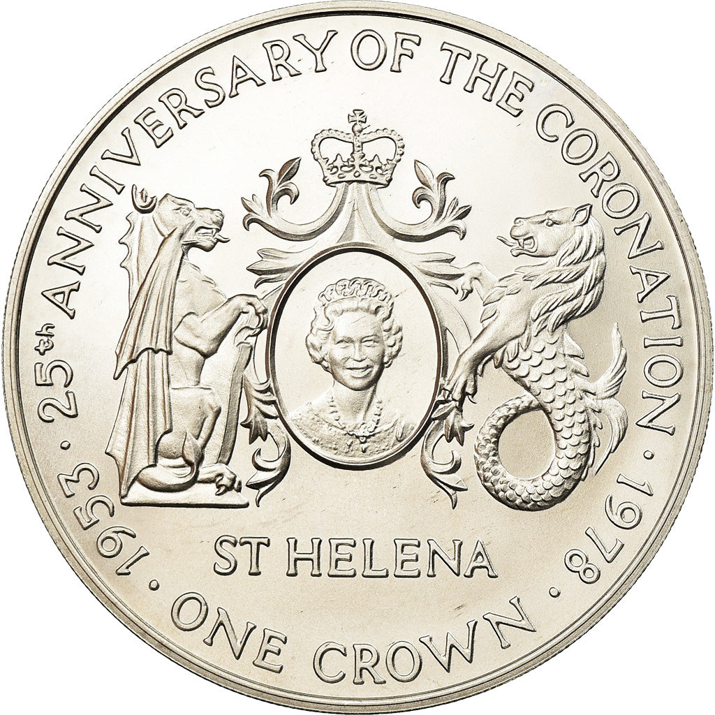 Coin, Saint Helena, Elizabeth II, 25 Pence, Crown, 1978, Pobjoy Mint, MS(63)