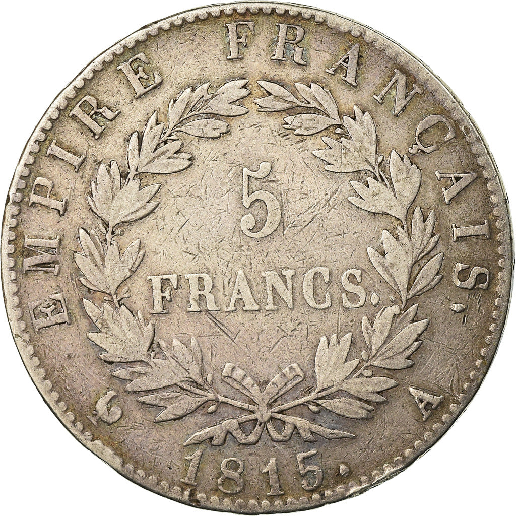 Coin, France, Napoléon I, 5 Francs, 1815, Paris, VF(20-25), Silver, KM:704.1
