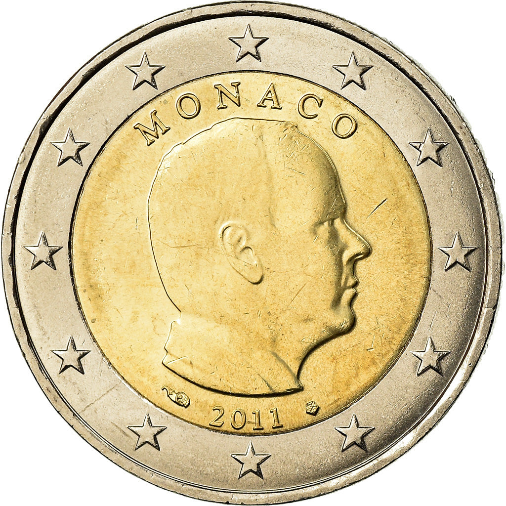 Monaco, 2 Euro, Prince Albert, 2011, MS(63), Bi-Metallic, KM:195