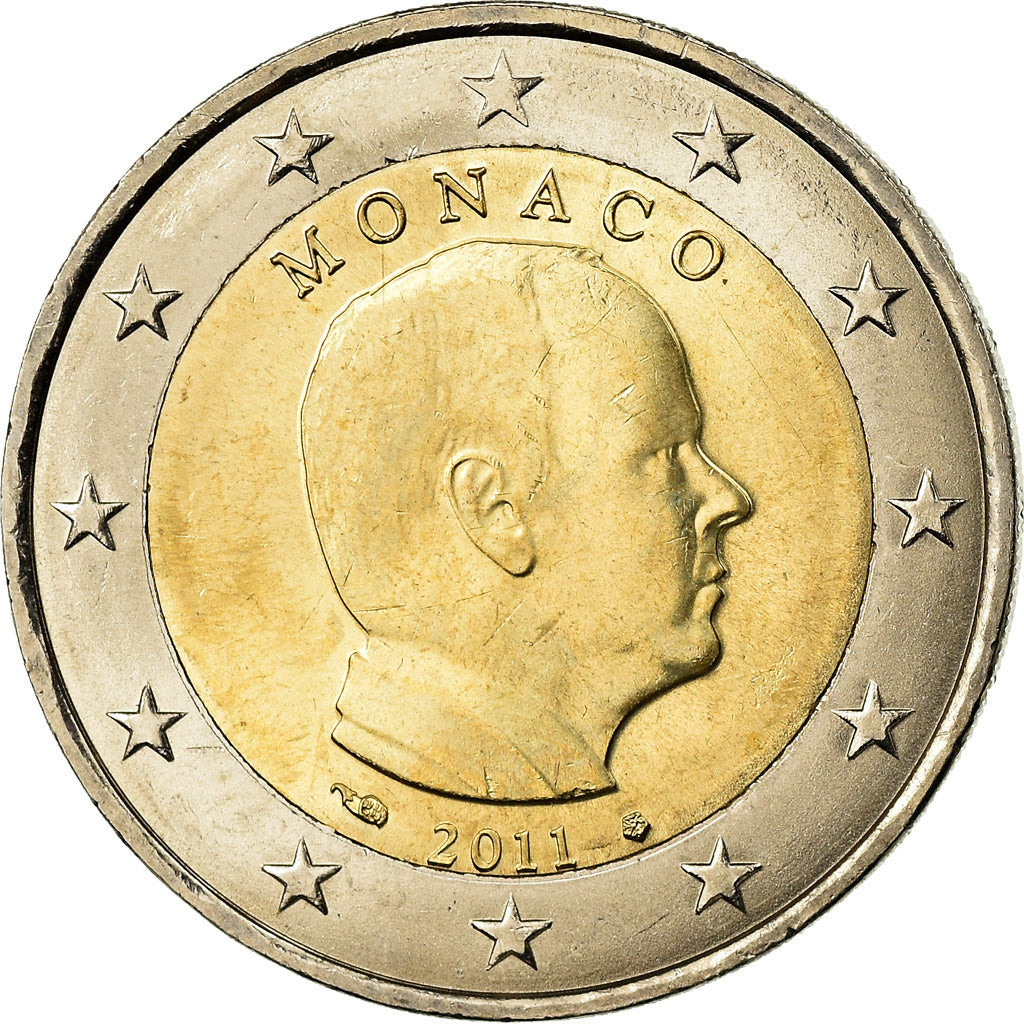 Monaco, 2 Euro, Prince Albert, 2011, MS(63), Bi-Metallic, KM:195