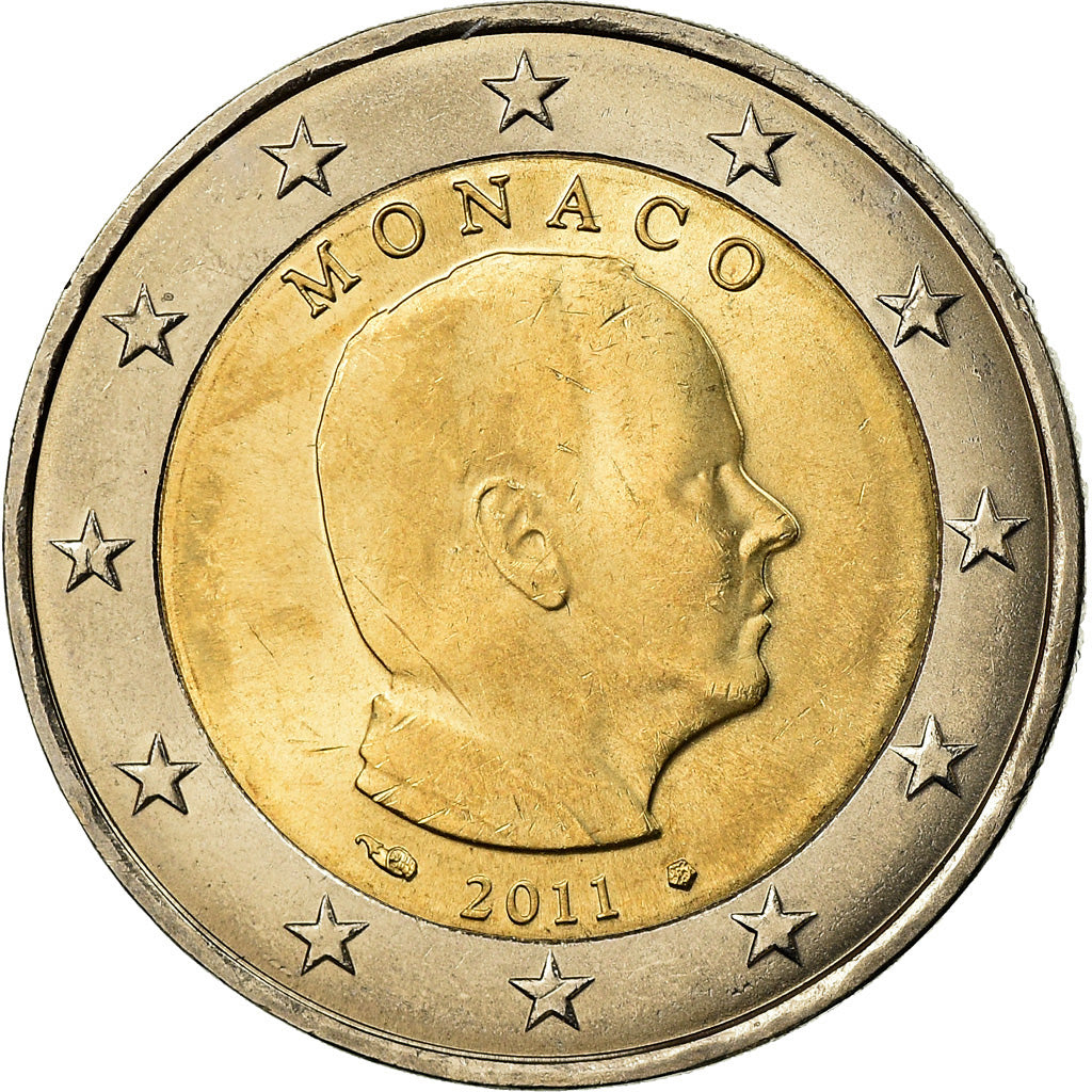 Monaco, 2 Euro, Prince Albert, 2011, MS(63), Bi-Metallic, KM:195