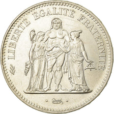 Moeda, França, Hercule, 50 Francs, 1974, Avers 20 francs, AU(55-58), Prata