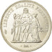 Moeda, França, Hercule, 50 Francs, 1974, Avers 20 francs, AU(55-58), Prata