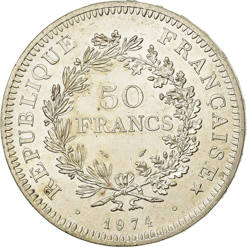Monnaie, France, Hercule, 50 Francs, 1974, Avers 20 francs, SUP, Argent