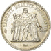 Moeda, França, Hercule, 50 Francs, 1974, Avers 20 francs, AU(55-58), Prata