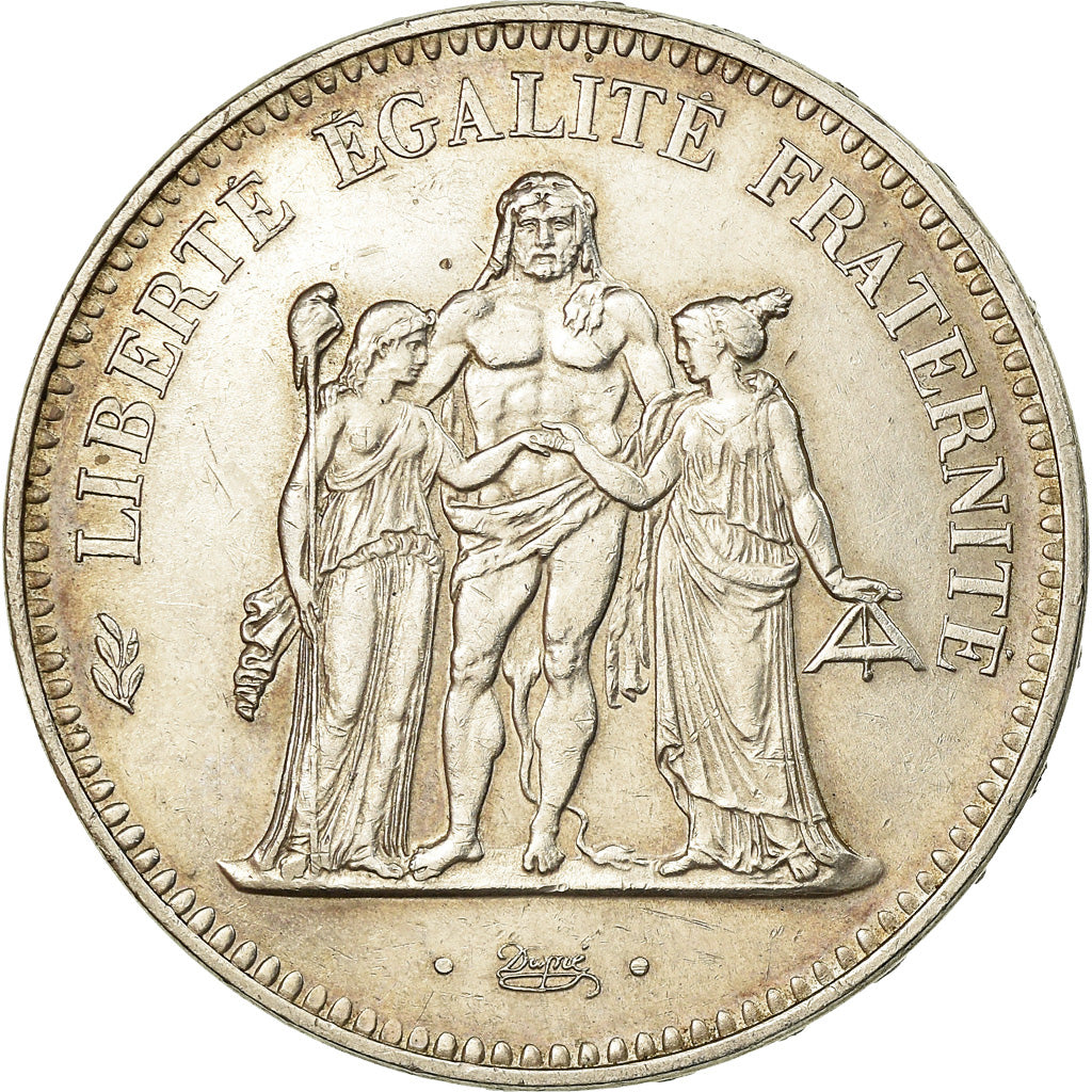 Coin, France, Hercule, 50 Francs, 1974, Avers 20 francs, AU(55-58), Silver