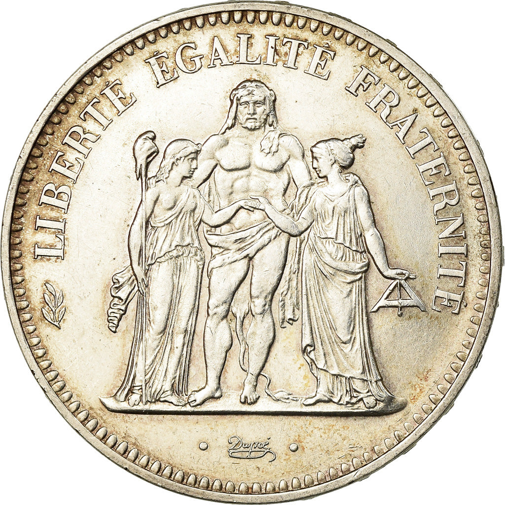 Münze, Frankreich, Hercule, 50 Francs, 1974, Avers 20 francs, VZ, Silber
