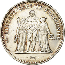 Moeda, França, Hercule, 50 Francs, 1974, Avers 20 francs, AU(55-58), Prata
