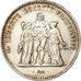 Moeda, França, Hercule, 50 Francs, 1974, Avers 20 francs, AU(55-58), Prata