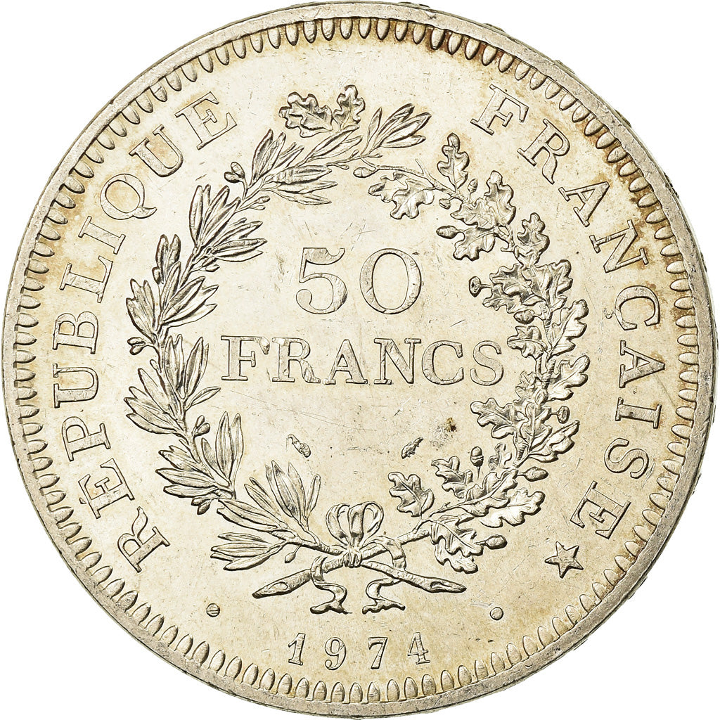 Monnaie, France, Hercule, 50 Francs, 1974, Avers 20 francs, SUP, Argent